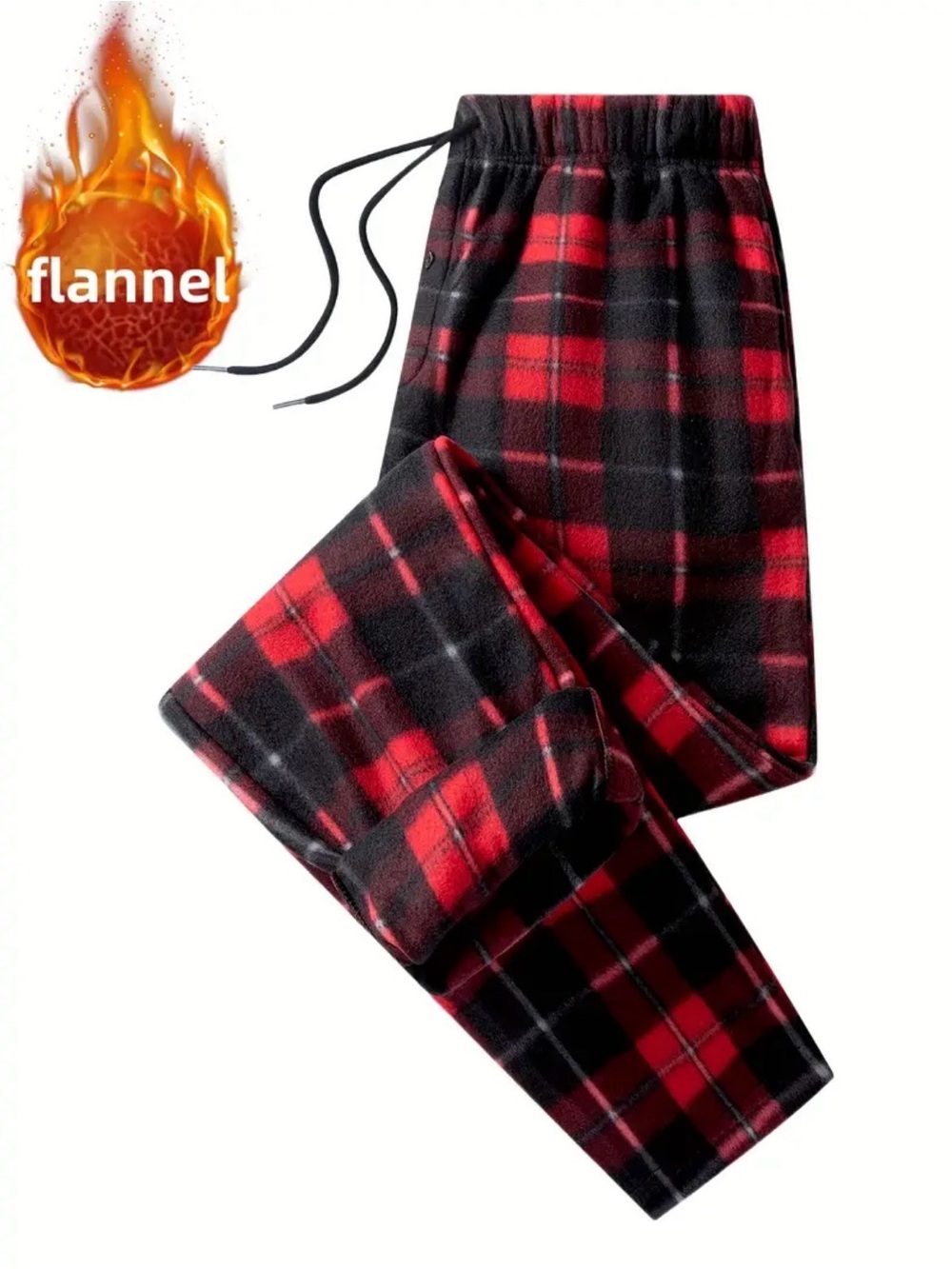 Red and Black Plaid Flannel Lounge Pants